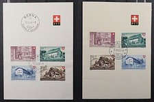 SCHWEIZ 525-29 Pro Patria 1949 in 2 PTT Sammelblättchen dt + ital. 360,-€