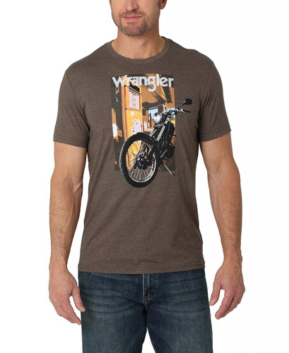 Wrangler Herren Photobike Grafik T-Shirt, dunkelgrau, X-Large