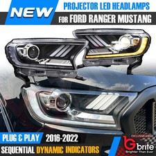 Ford Ranger T7 & T8 Mustang Stlye LED DRL Headlight 2016-22 Sequential Indicator