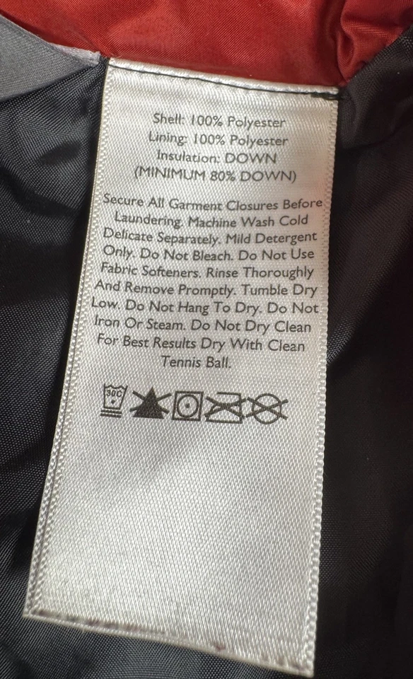 Jaqueta acolchoada Eddie Bauer EB650 80% zíper completo casaco de inverno esqui vermelho masculina pequena - Imagem 4 de 4