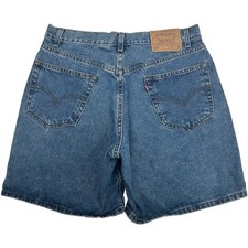 Vintage y2k Mens 550 Levi's Medium Wash Relaxed Fit Blue Denim Jean Shorts 34x7"