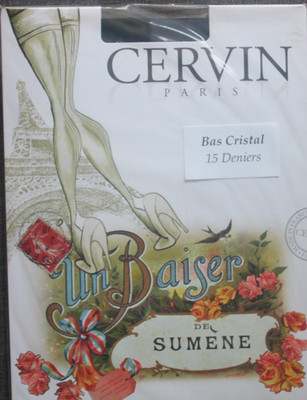Cervin Bas Cristal Strümpfe Größe T 6 RHT Marine 15 den Neu OVP
