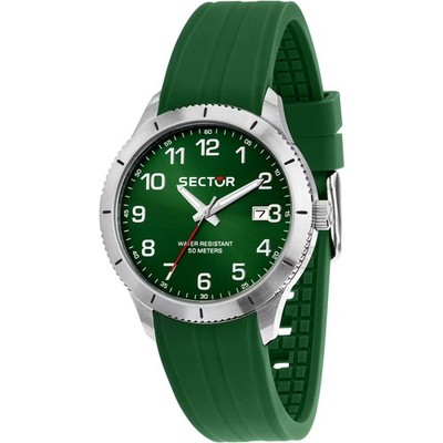 Sector Herrenuhr Data 270 Stahl 37 MM Zifferblatt Grün
