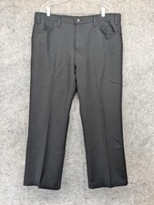 Vintage Levis 10517 Pants Mens 40x32 Black Dacron Polyester Straight Leg USA 90s