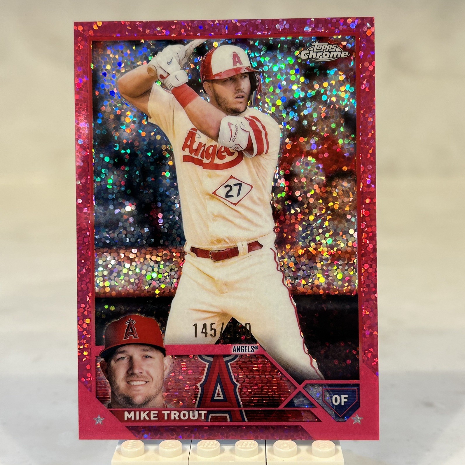 2023 Topps Chrome Mike Trout #27 Magenta Speckle Refractor /350 💖💖💖