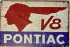 TIN SIGN 8x12 Pontiac V8 Engine Automobile Car Auto Dealership Garage DD5