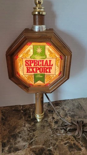 Special Export Old Style Beer Coach Lamp Light Up Sign Vintage Heileman's 1970s