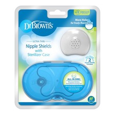 Dr. Brown's Nipple Shields with Case, Size 1 - Up to 24 mm, Stretch Fit, for Lat