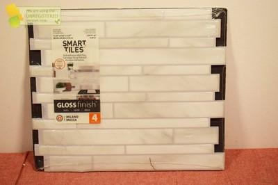 Smart Tiles Milano Massa 4pk Peel and Stick 3D Backsplash: Vinyl Tile Sticker