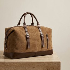 Oversized Canvas Travel Duffel Bag Weekend Overnight Holdall Shoulder Bag 55L