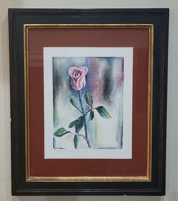 Amy Greer Megan's Rose No. 2, 1992 Signed Lithograph 19x23 Framed Floral