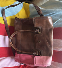 Cole haan Brown Medium Satchel Top Handle Zip Bag w/ Detachable Strap, Pockets