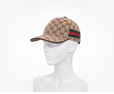 Authentic Gucci GG Supreme Monogram Web Stripe Baseball Cap Hat NWT w/ Box