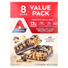 Protein Meal Bar, Chocolate Chip Granola, 8 Bars, 1.69 oz 48 g Each