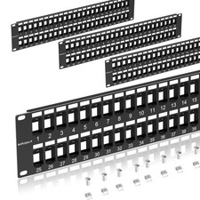 48 Port Blank Keystone Patch Panel with Snap-in Design 4 Pack , Cat6 Network...