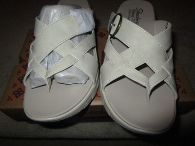 Skechers Easy Going Adjustable Vegan Sandals Sundown Natural SIZE 8 WIDE FIT