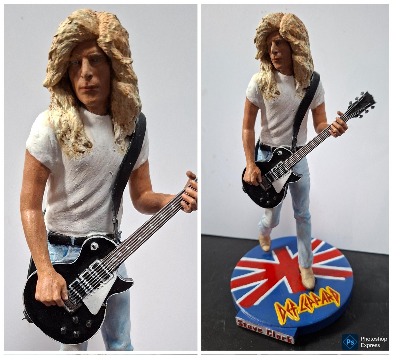Steve Clark Guitarist Def Leppard 8" Figure Custom Made Hand Painted Figurine