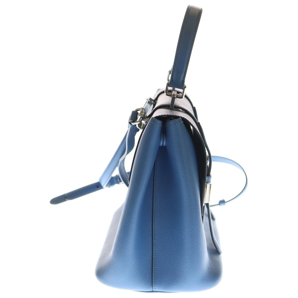 Prada Saffiano 2Way Handbag Shoulder Bag Blue Bn2789 thumbnail 3