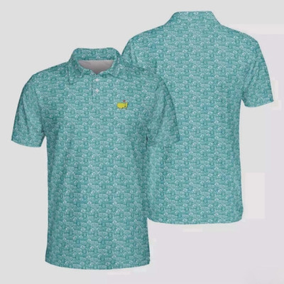 Golf Polo Shirt Course Pattern Golf Lover Polo Shirt Masters Inspired