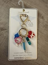 True To Form Nurse Themed Keychain Or Bag Charm With Syringe Stethoscope Pill
