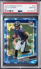 2023 PANINI DONRUSS OPTIC ICE #210 ZAY FLOWERS 4/15 PSA 10