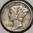 Silver Dime - Mercury - 1945-S [588]