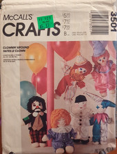 McCalls Crafts Clownin' Around Clown Doll Sewing Pattern 3501 Uncut