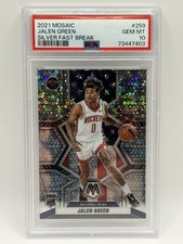 π 2021 MOSAIC JALEN GREEN SILVER FAST BREAK PRIZM RC NATIONAL PRIDE PSA 10 π₯