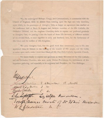 William E GLADSTONE / Printed Document Signed