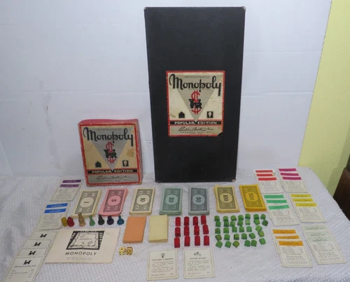 VTG Monopoly 1952 Copyright Parker Brothers Popular Edition Board Game Complete