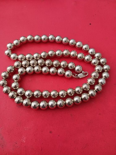 Fas 925 Vintage High End FAS 925 Sterling Bead Necklace. Thick1/4