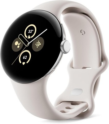 Google Pixel Watch 2 - LTE - GA05019-US - Polished Silver/Porcelain Band - New