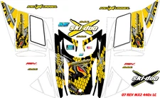 SKI DOO SNOWMOBILE WRAP REV  MXZ 440 X LC, 06 FACTORY REPRODUCTION DECAL YELLOW