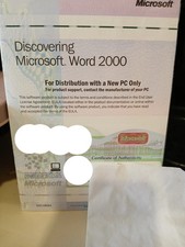 Microsoft Word 2000 Product Key COA New Factory Sealed