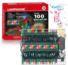 Musical Christmas Lights,100 Lights 23.7Ft Plays 25 Classical Holiday Songs,Ul C