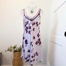 INSANE vintage y2k purple floral silky babydoll mini slip dress