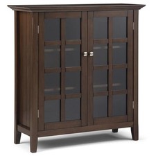 Pemberly Row Transitional Wood 39" Medium Cabinet in Natural Brown