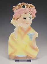 Vintage Kitschy Spoon Rest Wall Plaque Housewife Curlers Coffee Cigarette Japan