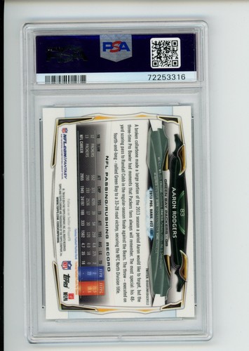 Camiseta deportiva Topps 2014 cromada Aaron Rodgers #83 Silver Pulsar Refractor blanca PSA 10 - Imagen 2 de 2