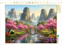 Calvendo Puzzle Chinese Misty Mountains With Pandas And Cranes | 1000 Pieces, Fi