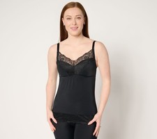 Breezies Soft Support Lace Bra Camisole Black 2X New