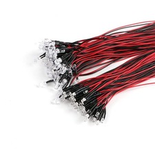 50 PCS 3mm Light Emitting Diodes LED Bead With Wire Decorative Toy Car DC 512V