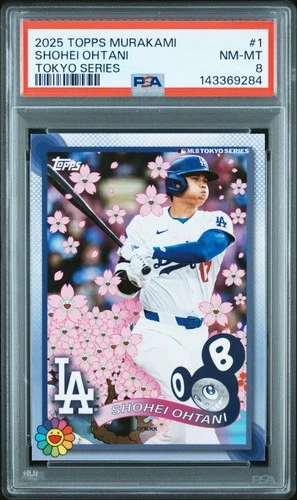 2025 TOPPS TAKASHI MURAKAMI MLB WORLD TOUR TOKYO SERIES #1 SHOHEI OHTANI PSA 8