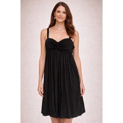 Catherine Malandrino Black Empire Waist Dress sz 4 Pleated Flowy Cocktail  Party | eBay