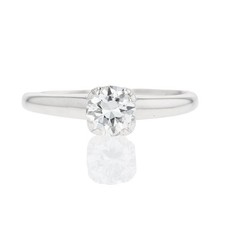 .56ct Round Cut Diamond Solitaire Engagement Ring 14k White Gold Size 6.5