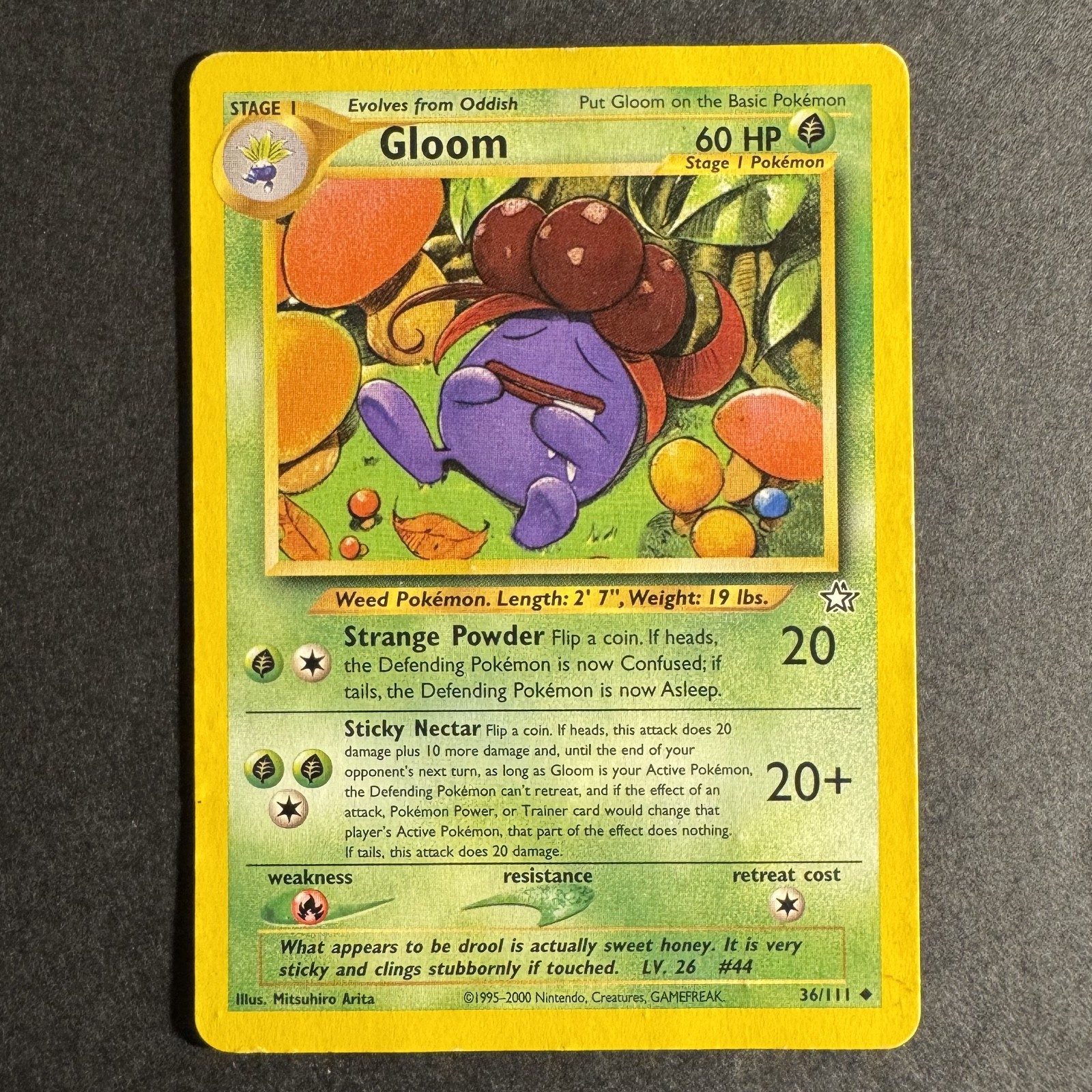 Gloom - 36/111 - Neo Genesis - Unlimited - Uncommon - Pokemon - Damaged