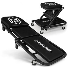 M-AUTO Foldable Z Creeper 2-in-1 Rolling Folding Car & 36", Black
