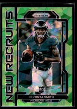 DeVonta Smith 2021 Panini Prizm New Recruits Green Ice Prizm Rookie Card #NR-6