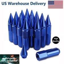 20 pc Aluminum Blue Spike Wheel Lug Nuts Bolts SPIKED M12X1.5 FOR Honda Toyota
