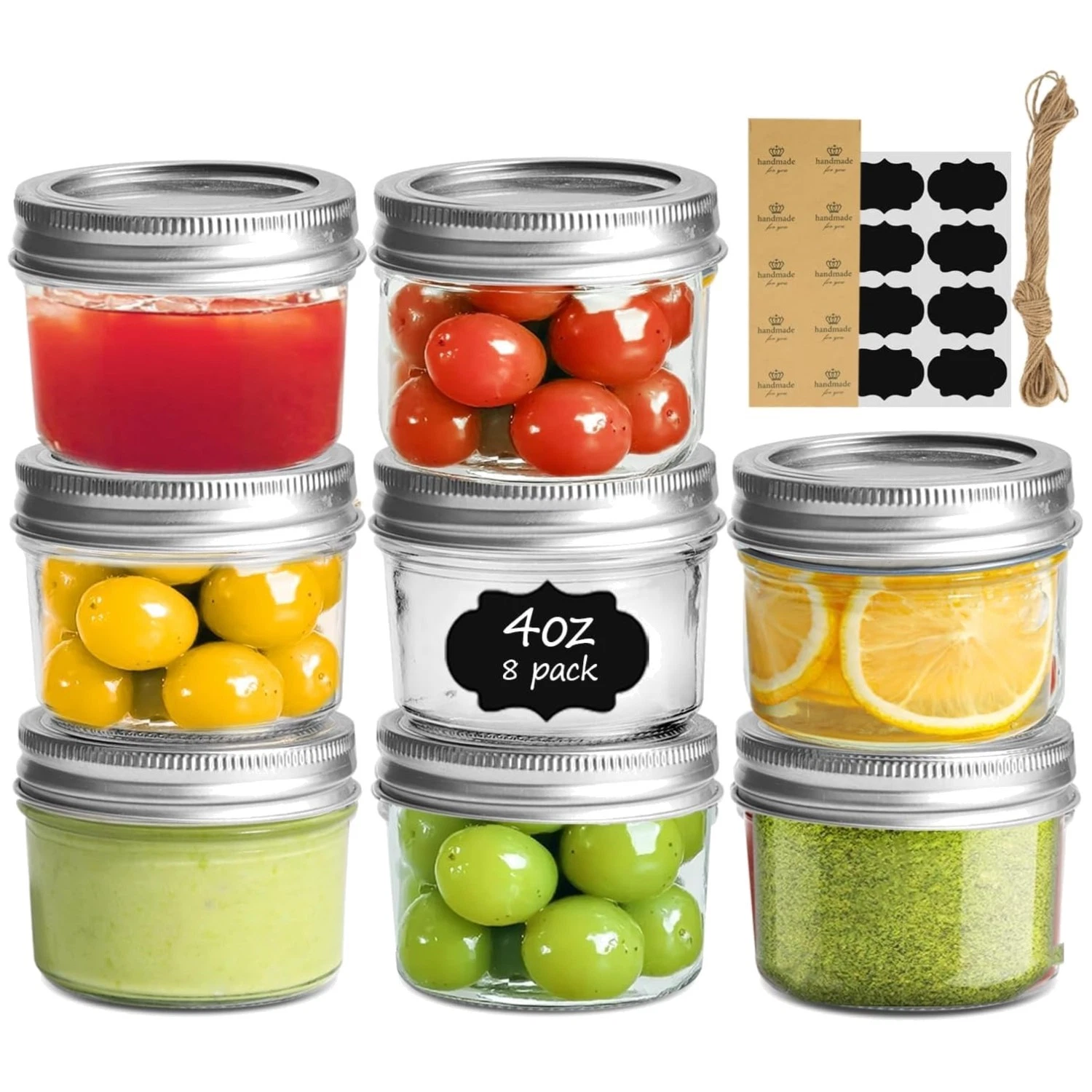 Mini Mason Jars for Desserts and Gifts - 8 Count